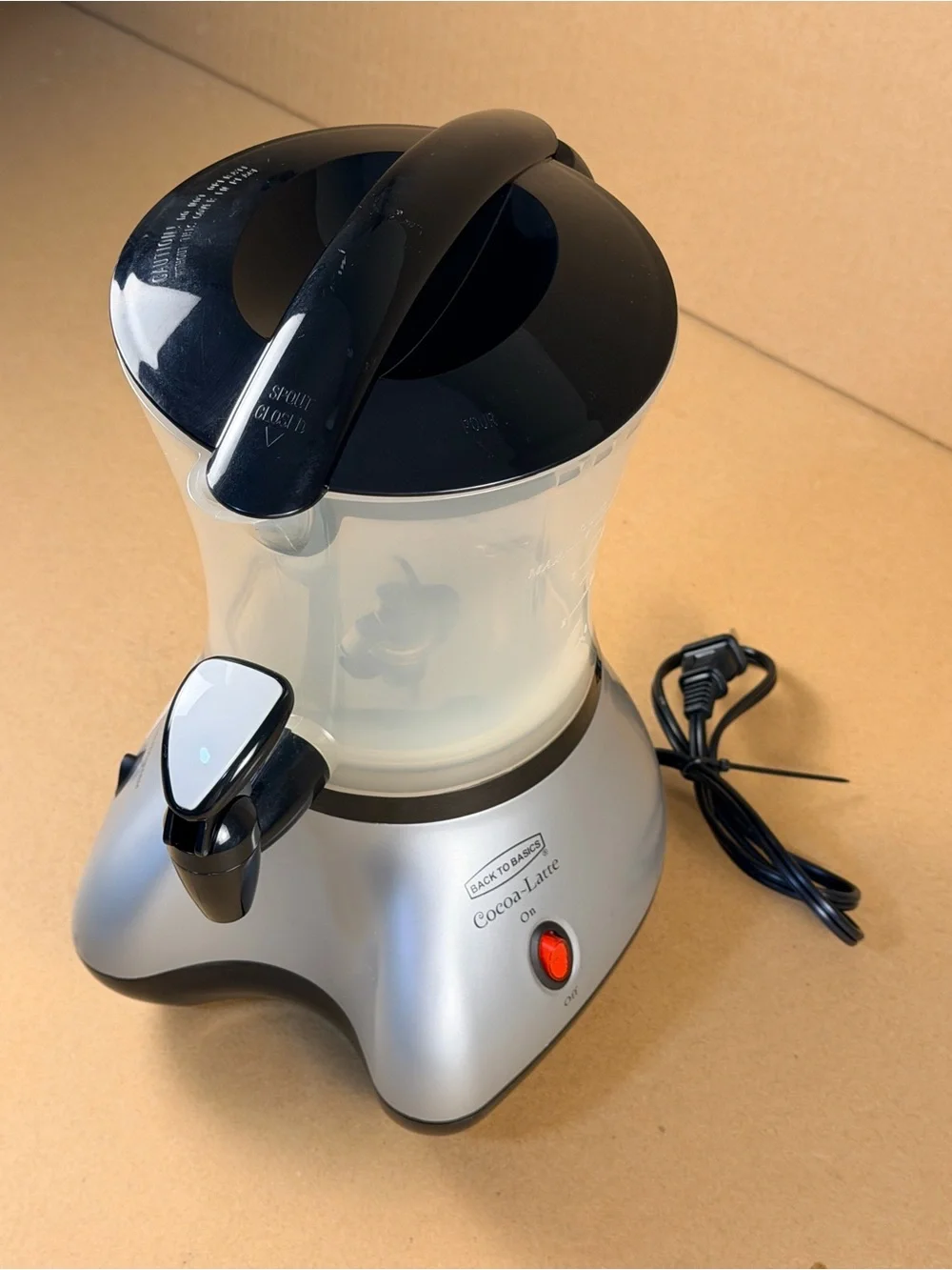 Back to Basics Cocoa-Latte Hot Drink Maker With Frothy Dispenser Spout Tested!
